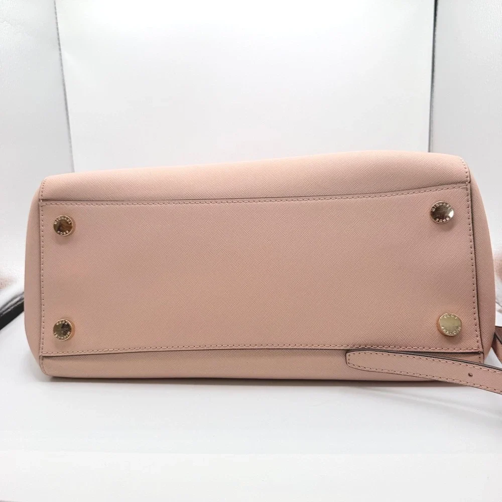 Michael Kors Ciara Satchel Womens Large Blush Pink Saffiano Leather Crossbody